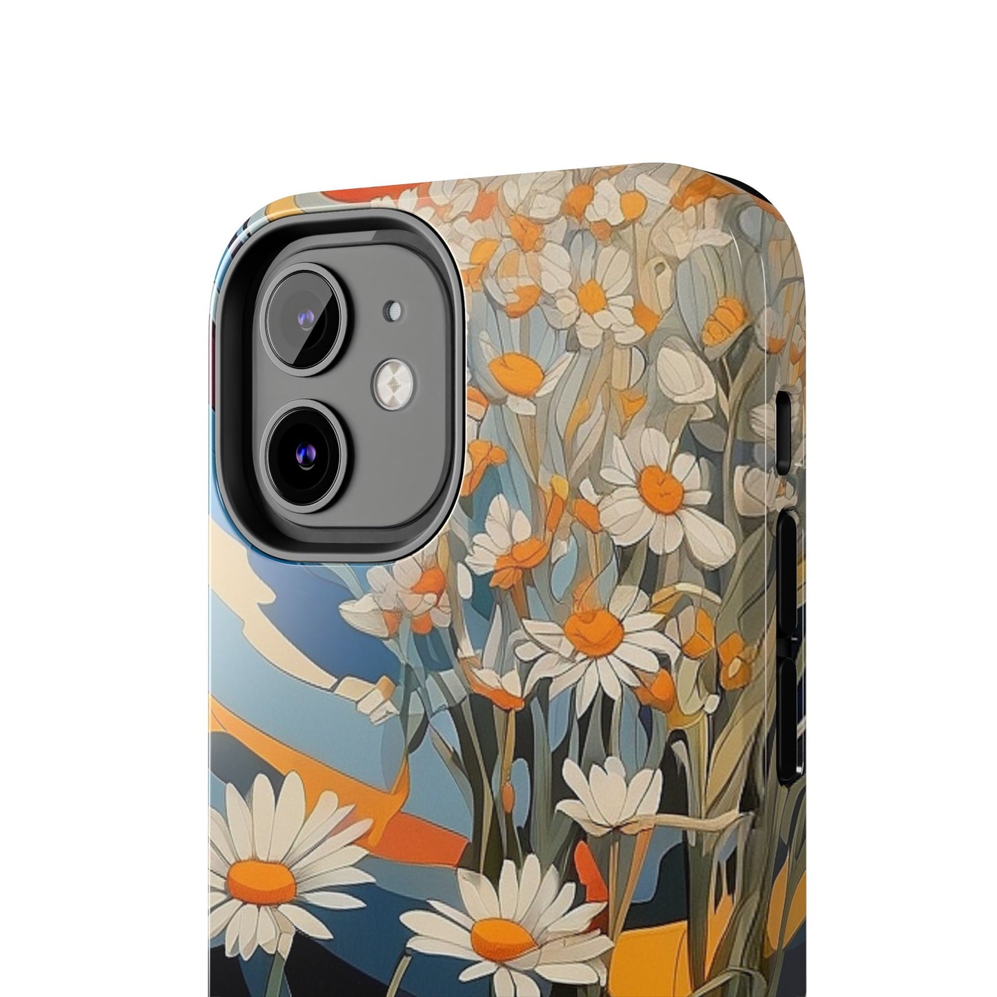 Floral Daisy iPhone Case 🌼 | Retro Botanical Design, Shockproof Protection for iPhone 16 to 12 Pro Max 📱