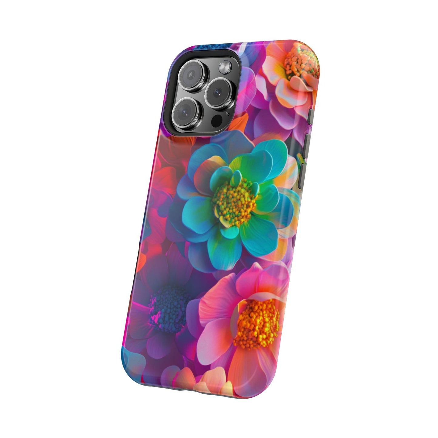 🌺 Vibrant Bloom Phone Case with 3D Neon Florals 🌺