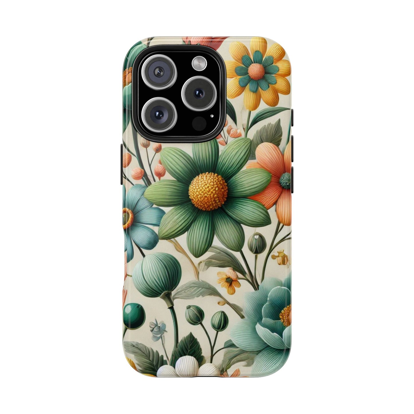 Floral iPhone Case 🌸 | Elegant Glossy Finish, Shockproof Protection for iPhone 16 to 12 Pro Max 📱