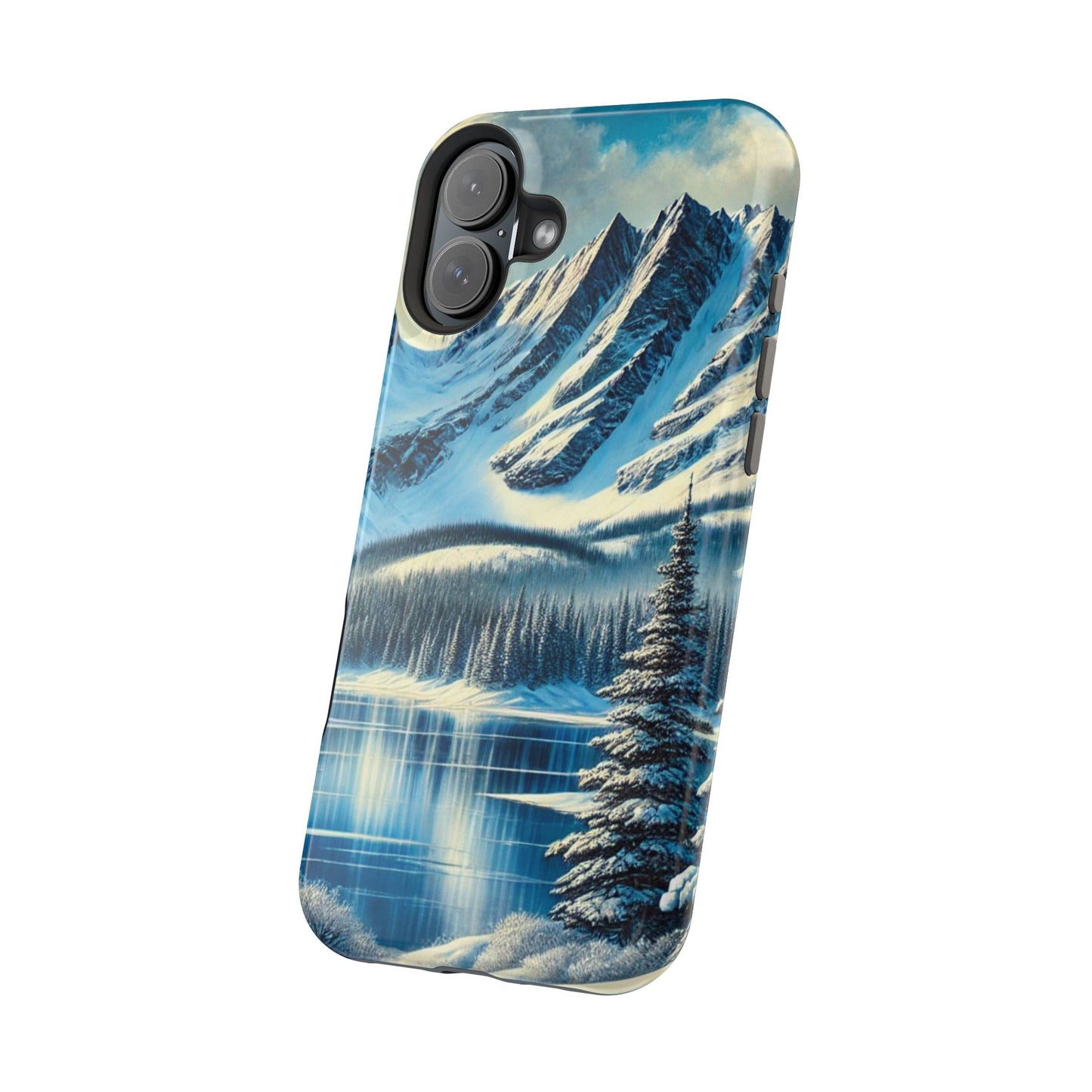 📱 Snowy Mountain Landscape Phone Case – MagSafe® Compatible 🌨️❄️