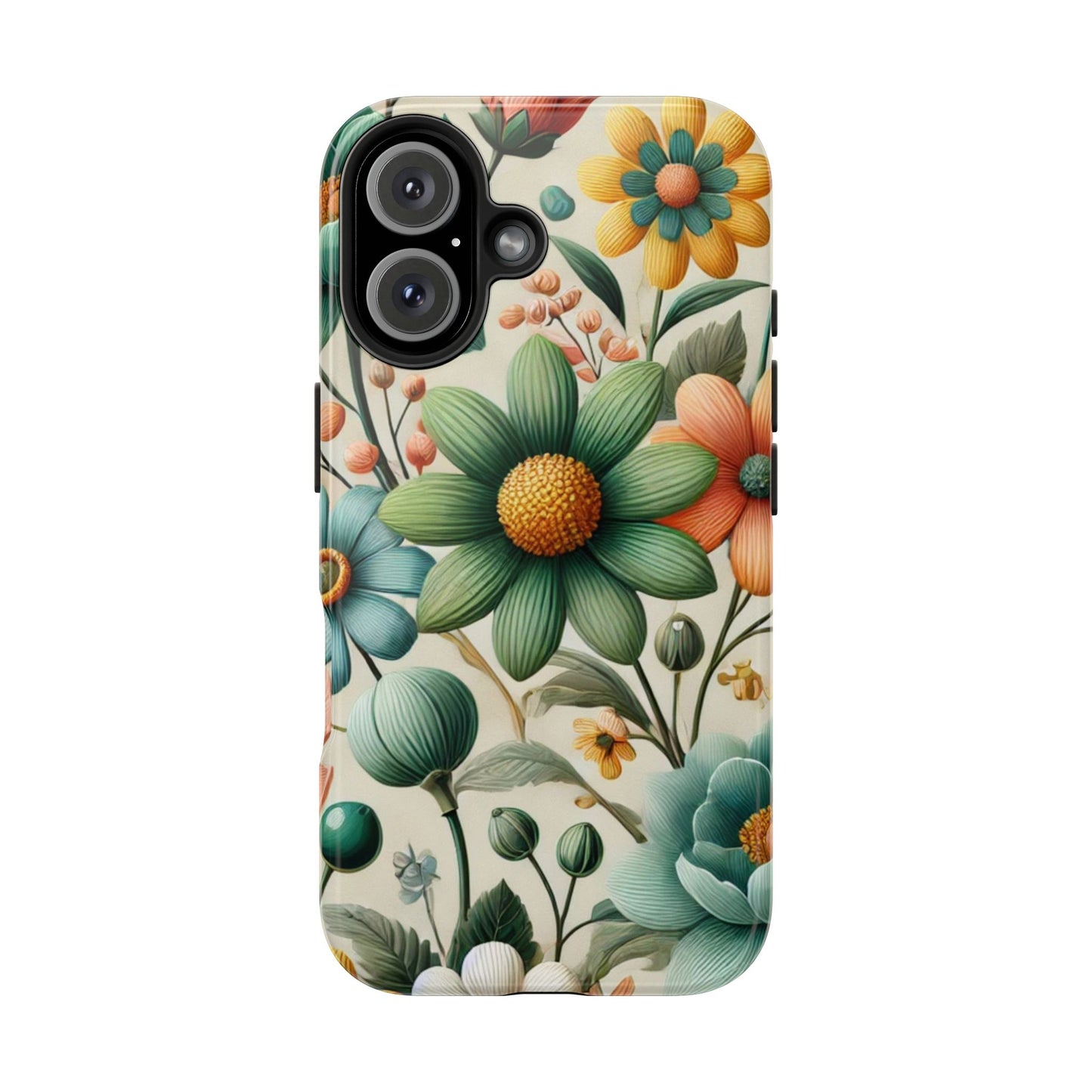 Floral iPhone Case 🌸 | Elegant Glossy Finish, Shockproof Protection for iPhone 16 to 12 Pro Max 📱