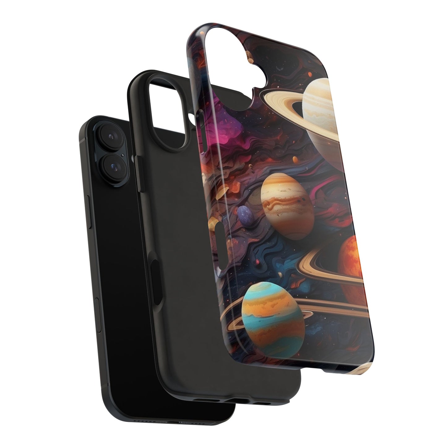 Galaxy Planet iPhone Case 🌌 | Cosmic Design, Shockproof Protection for iPhone 16 to 12 Pro Max