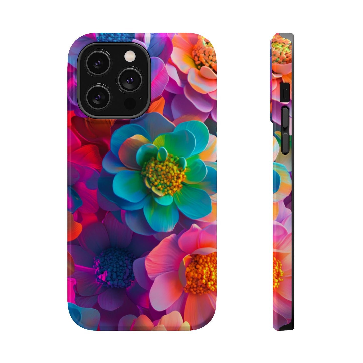 🌺 Vibrant Bloom Phone Case with 3D Neon Florals 🌺