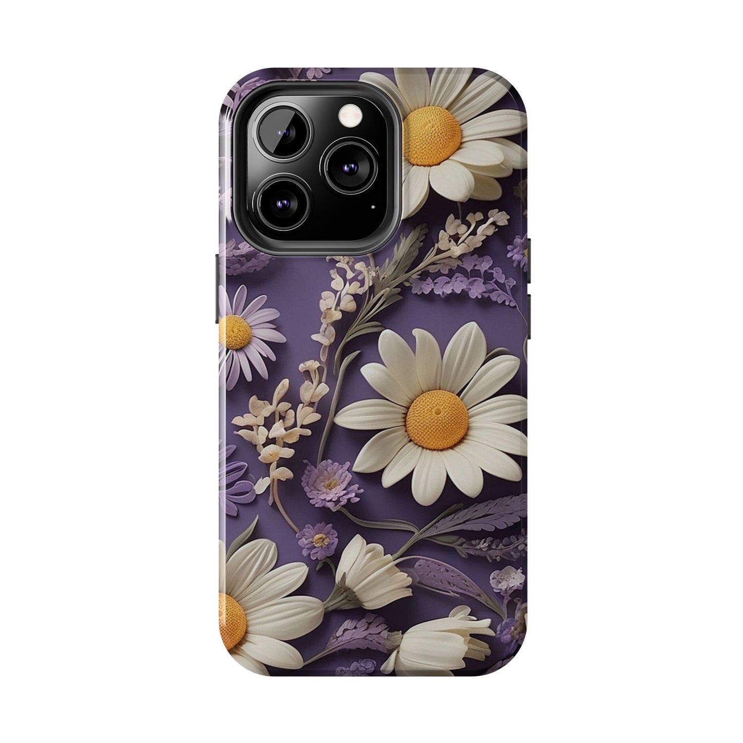 Lavender Daisy iPhone Case 🌼 | Elegant Floral Design, Shockproof Protection for iPhone 16 to 12 Pro Max 📱