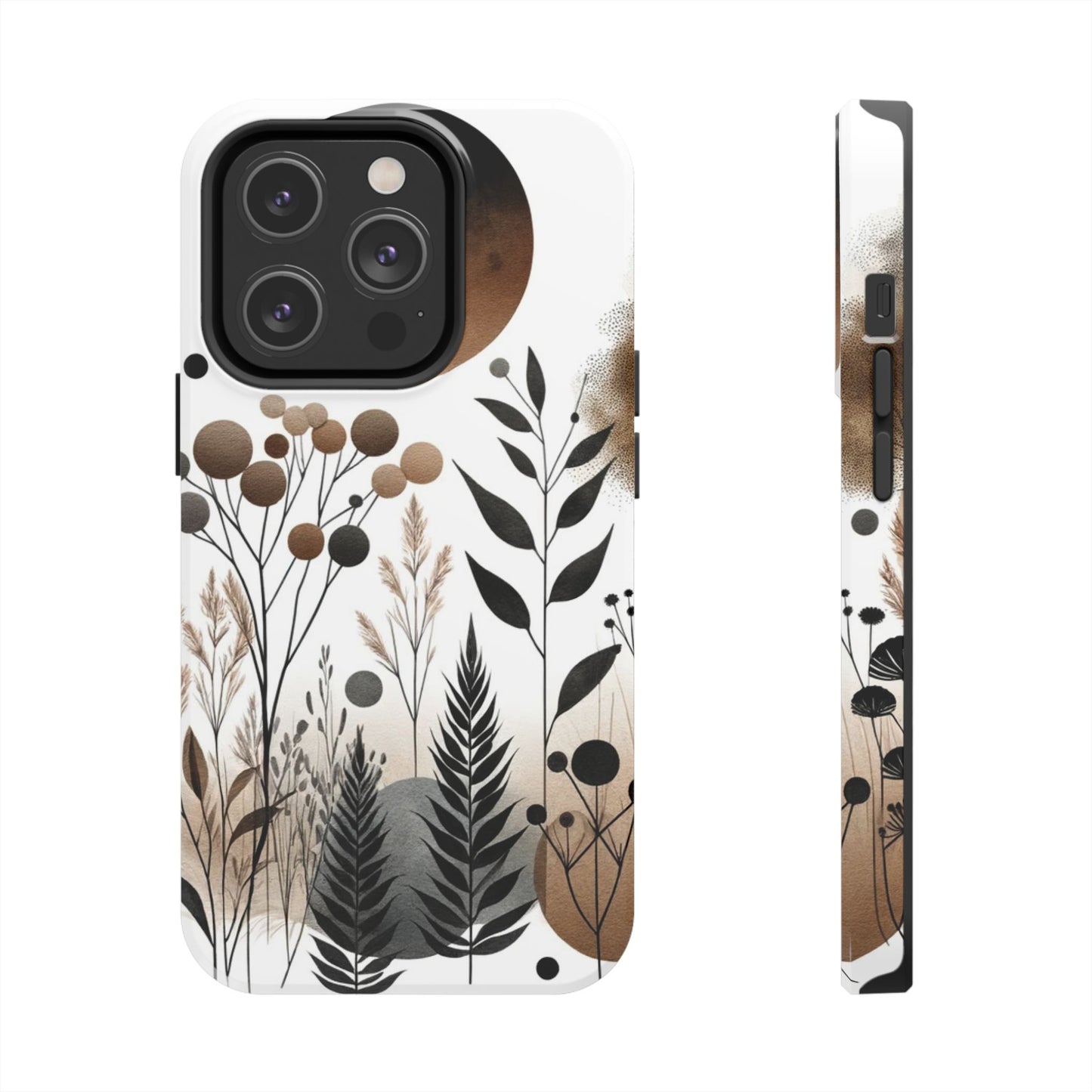 Nature-Inspired iPhone Case 🌿 | Minimalist Watercolor Design, Shockproof Protection for iPhone 16 to 12 Pro Max 📱