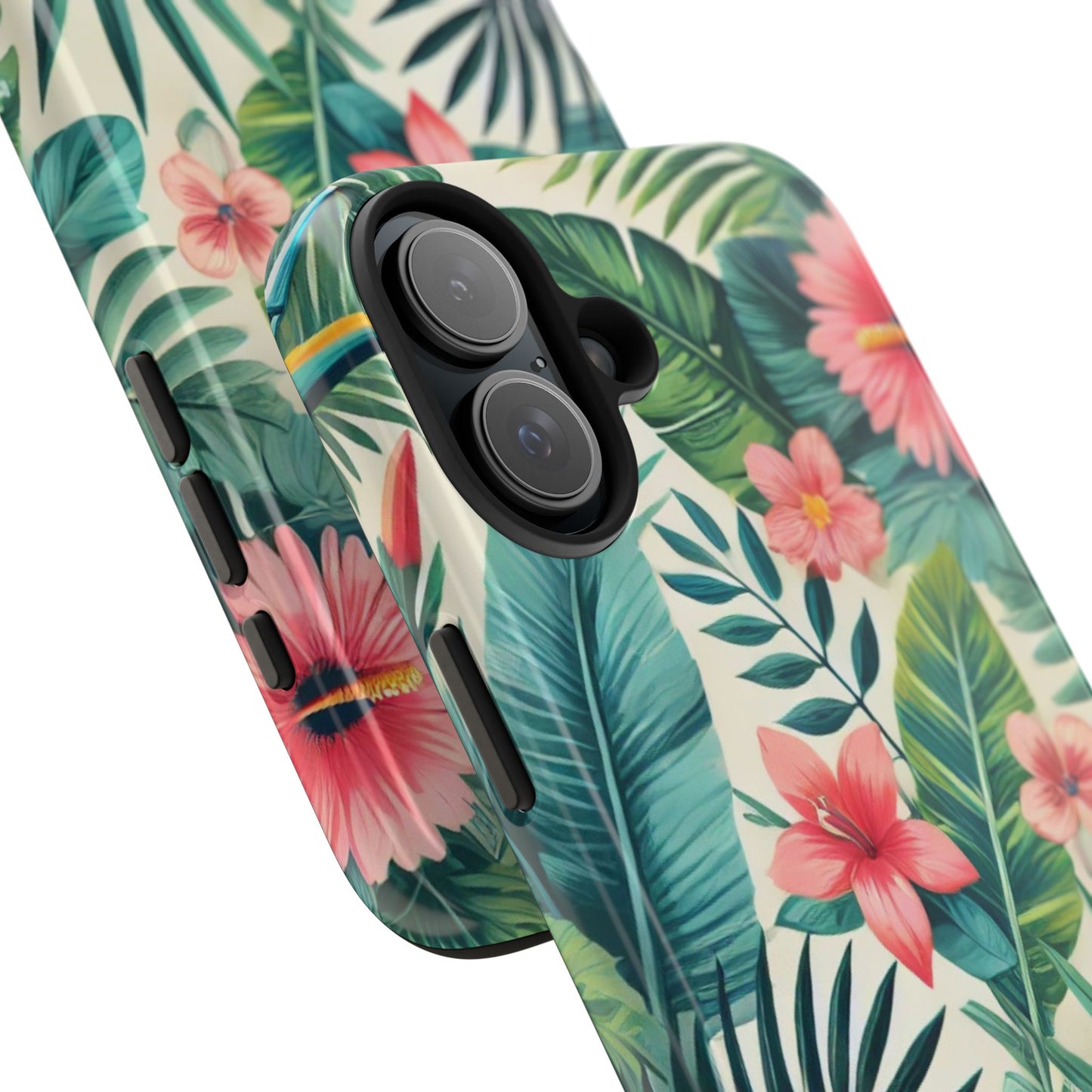 Tropical Paradise iPhone Case 🌺 | Vibrant Jungle Design, Shockproof Protection for iPhone 16 to 12 Pro Max