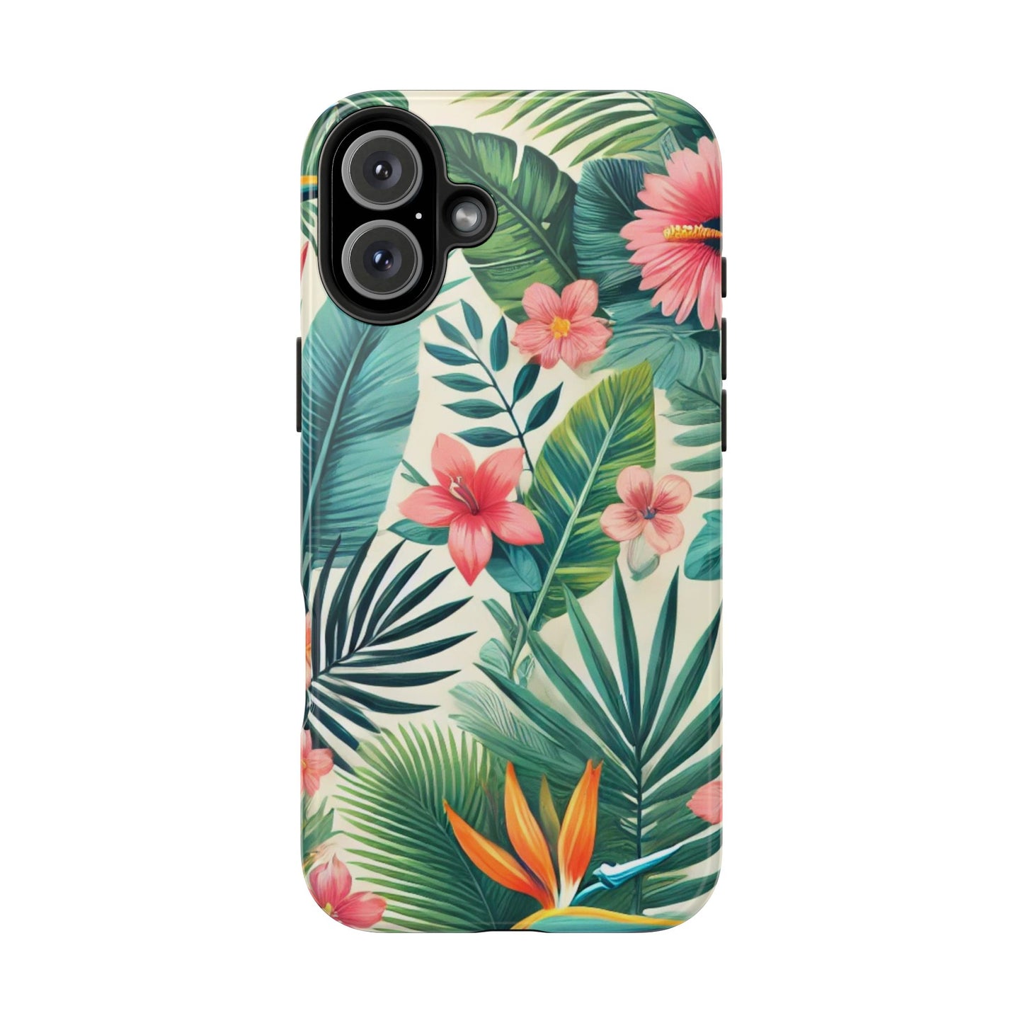 Tropical Paradise iPhone Case 🌺 | Vibrant Jungle Design, Shockproof Protection for iPhone 16 to 12 Pro Max