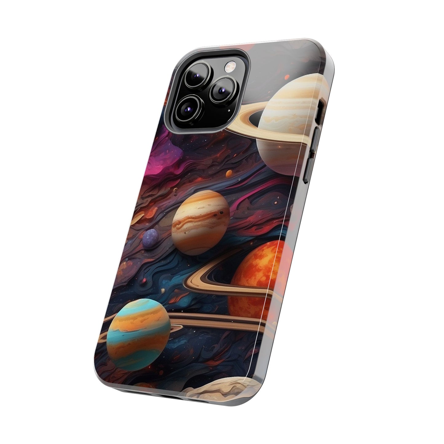 Galaxy Planet iPhone Case 🌌 | Cosmic Design, Shockproof Protection for iPhone 16 to 12 Pro Max