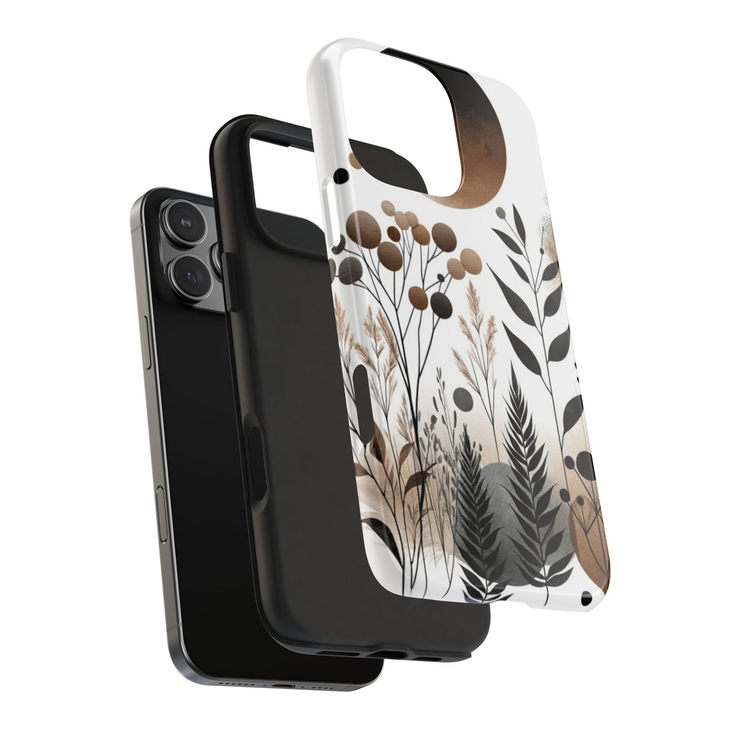 Nature-Inspired iPhone Case 🌿 | Minimalist Watercolor Design, Shockproof Protection for iPhone 16 to 12 Pro Max 📱