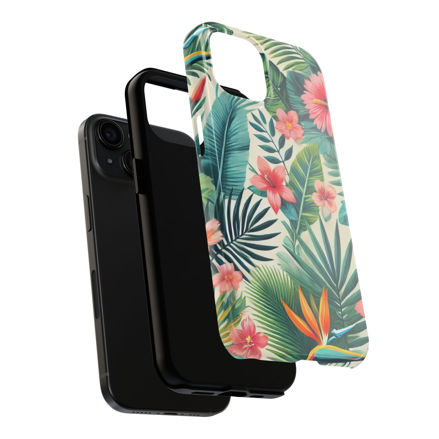 Tropical Paradise iPhone Case 🌺 | Vibrant Jungle Design, Shockproof Protection for iPhone 16 to 12 Pro Max