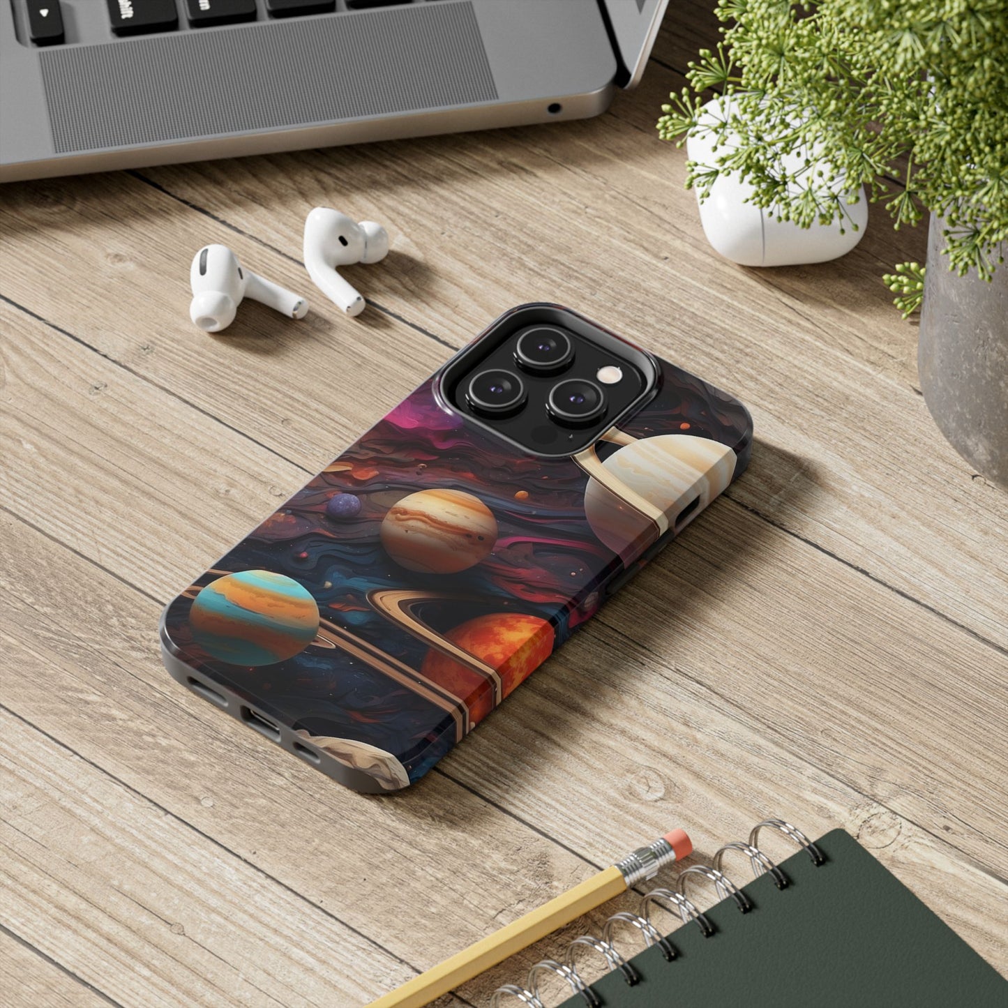 Galaxy Planet iPhone Case 🌌 | Cosmic Design, Shockproof Protection for iPhone 16 to 12 Pro Max