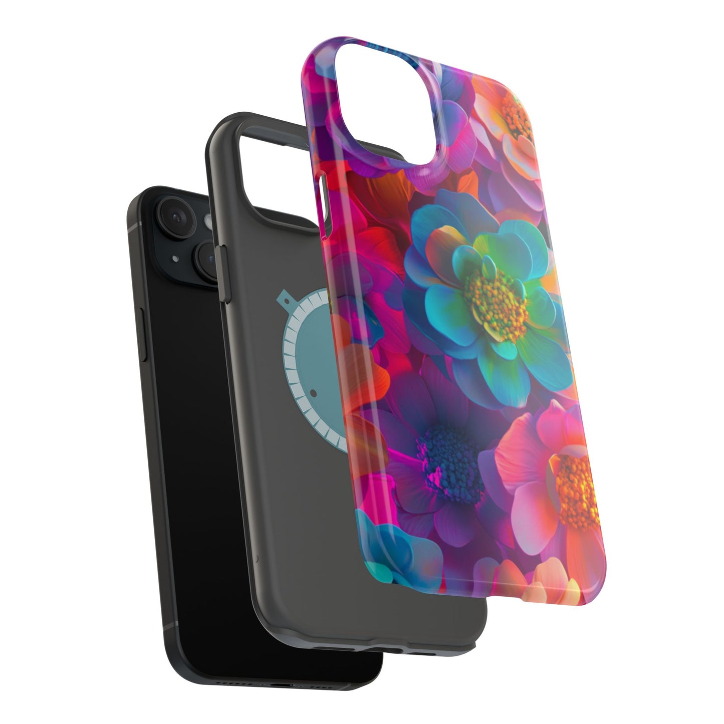 🌺 Vibrant Bloom Phone Case with 3D Neon Florals 🌺