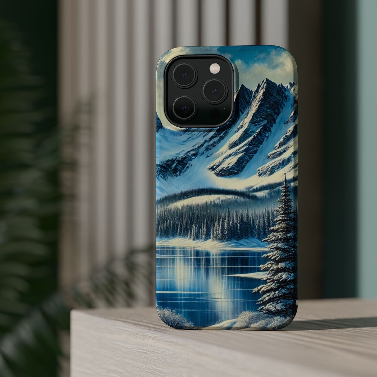 📱 Snowy Mountain Landscape Phone Case – MagSafe® Compatible 🌨️❄️