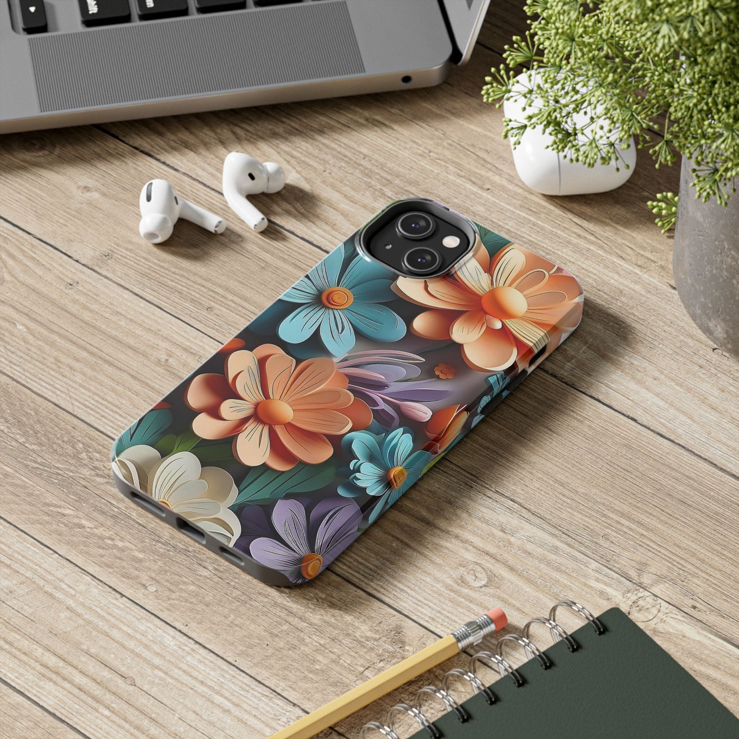 3D Floral iPhone Case 🌸 | Vibrant Layered Design, Shockproof Protection for iPhone 16 to 12 Pro Max