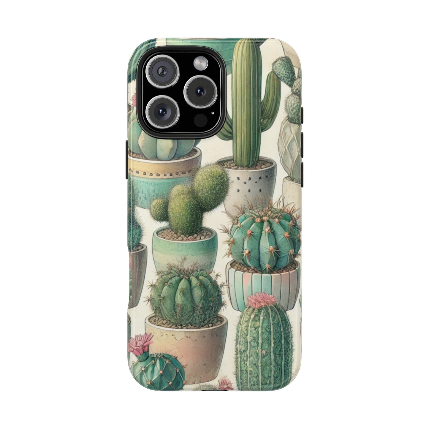 Cactus iPhone Case 🌵 Stylish Glossy Finish, Shockproof Protection for iPhone 16 to 12 Pro Max 📱