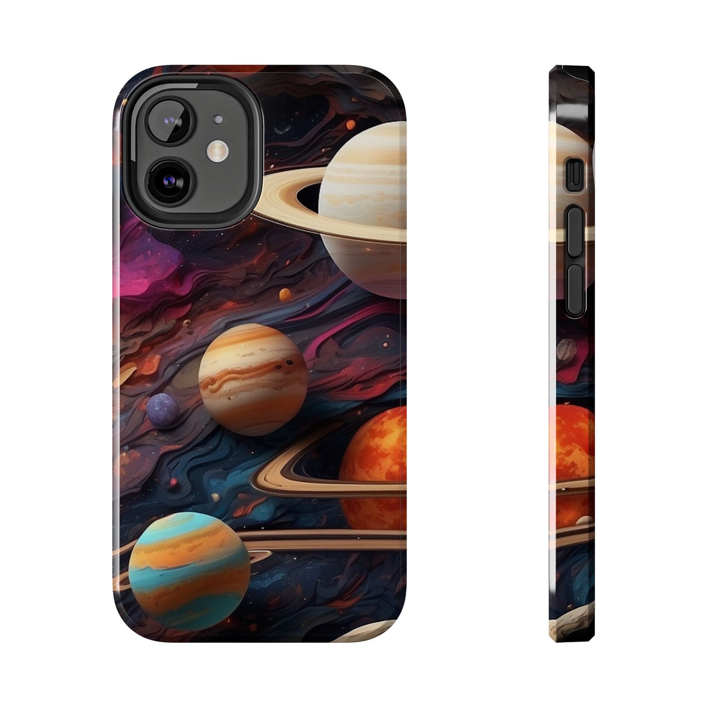 Galaxy Planet iPhone Case 🌌 | Cosmic Design, Shockproof Protection for iPhone 16 to 12 Pro Max