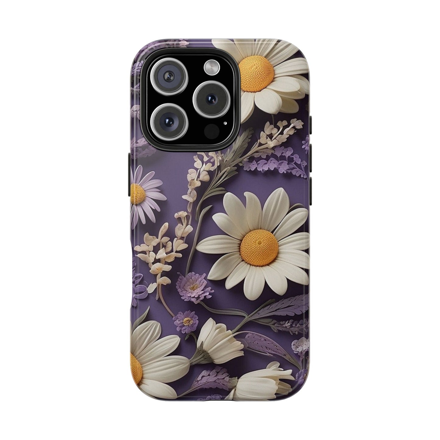 Lavender Daisy iPhone Case 🌼 | Elegant Floral Design, Shockproof Protection for iPhone 16 to 12 Pro Max 📱