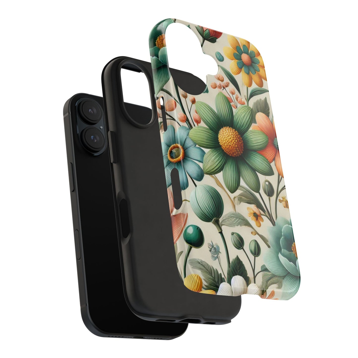 Floral iPhone Case 🌸 | Elegant Glossy Finish, Shockproof Protection for iPhone 16 to 12 Pro Max 📱