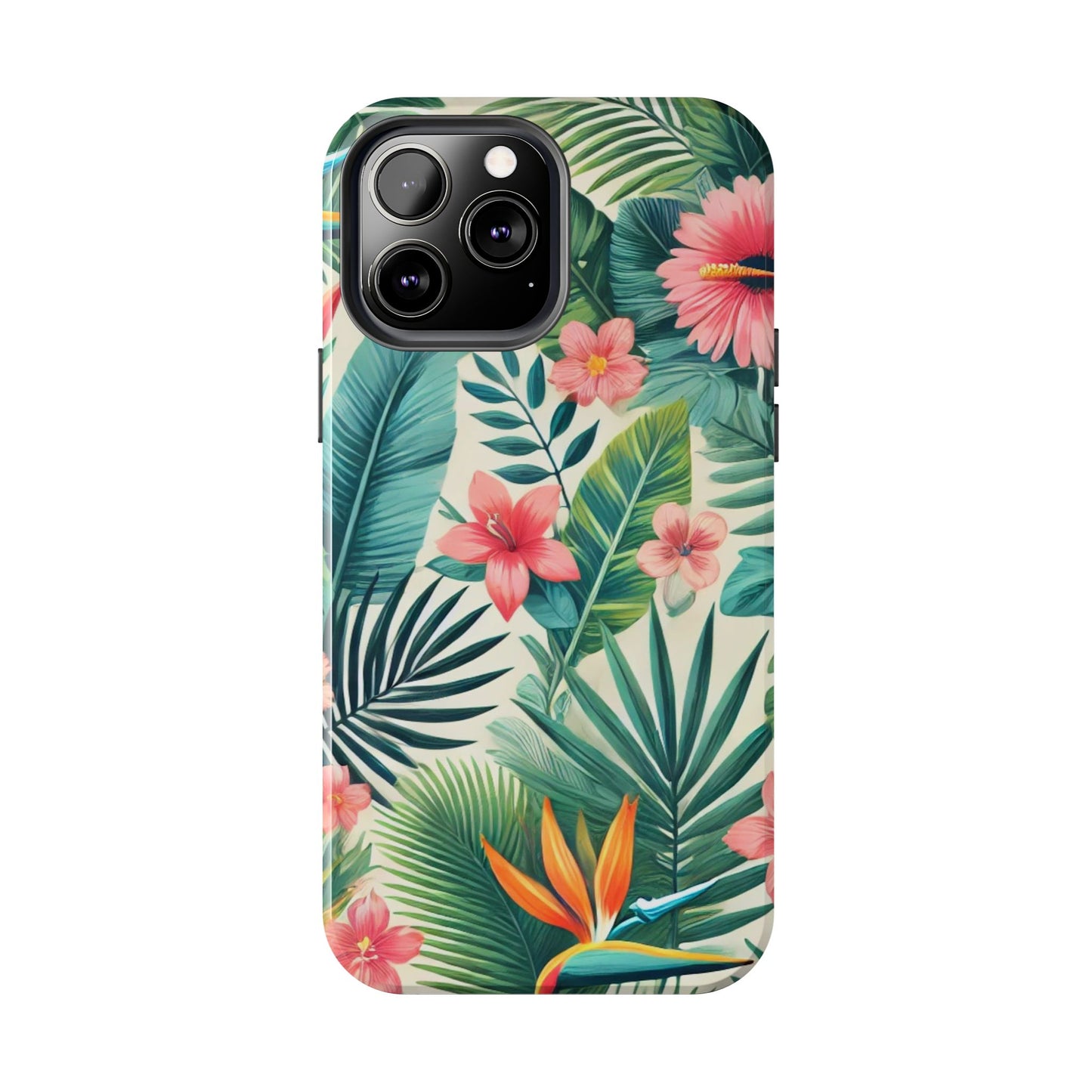 Tropical Paradise iPhone Case 🌺 | Vibrant Jungle Design, Shockproof Protection for iPhone 16 to 12 Pro Max