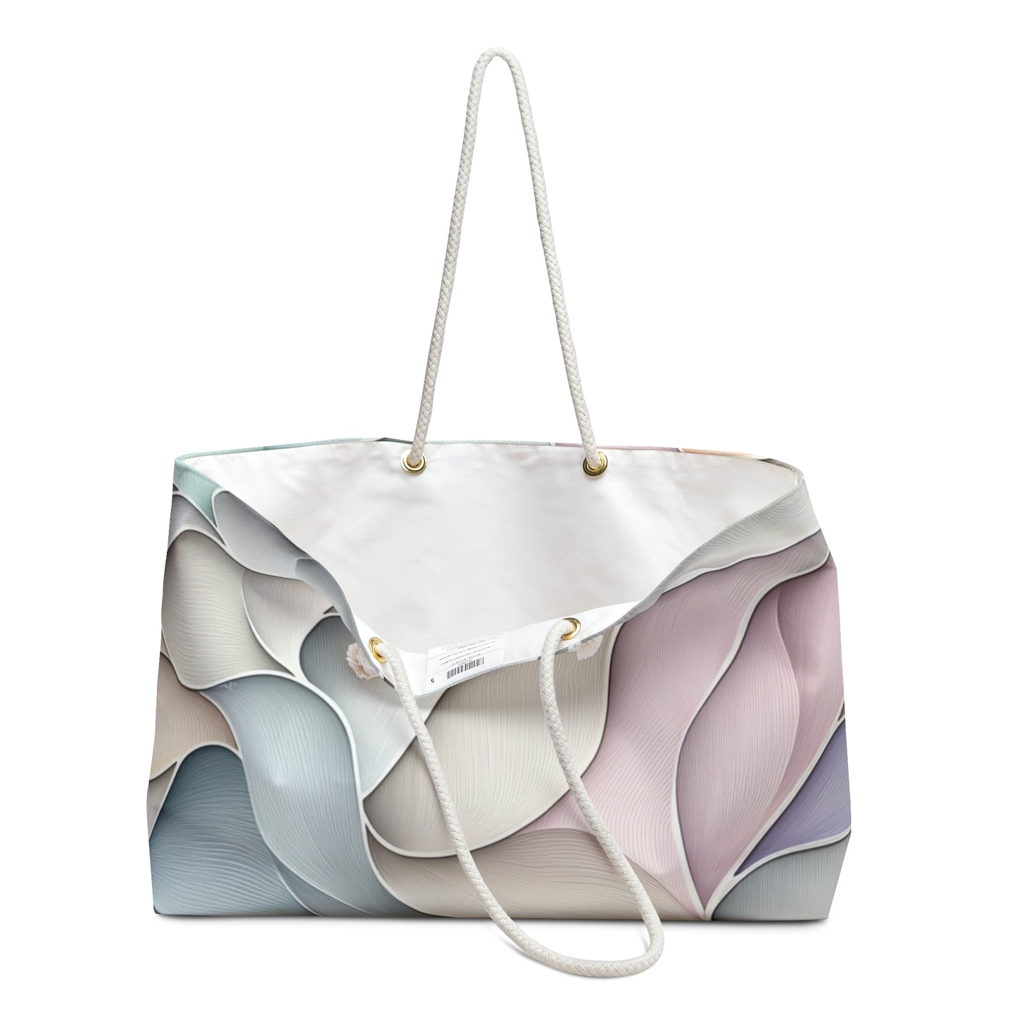 Elegant Weekender Tote Bag – Minimalist Pastel Flow Design