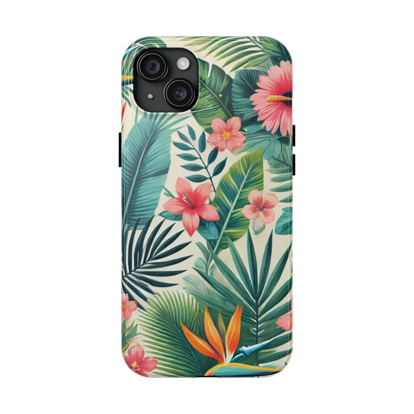 Tropical Paradise iPhone Case 🌺 | Vibrant Jungle Design, Shockproof Protection for iPhone 16 to 12 Pro Max