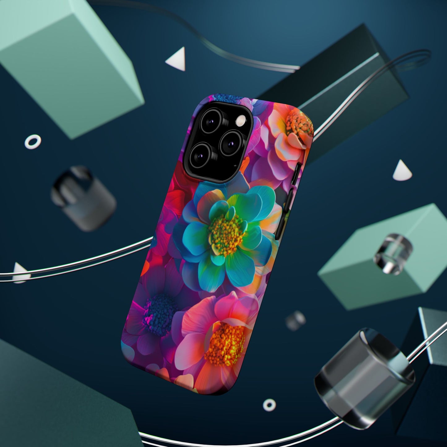 🌺 Vibrant Bloom Phone Case with 3D Neon Florals 🌺