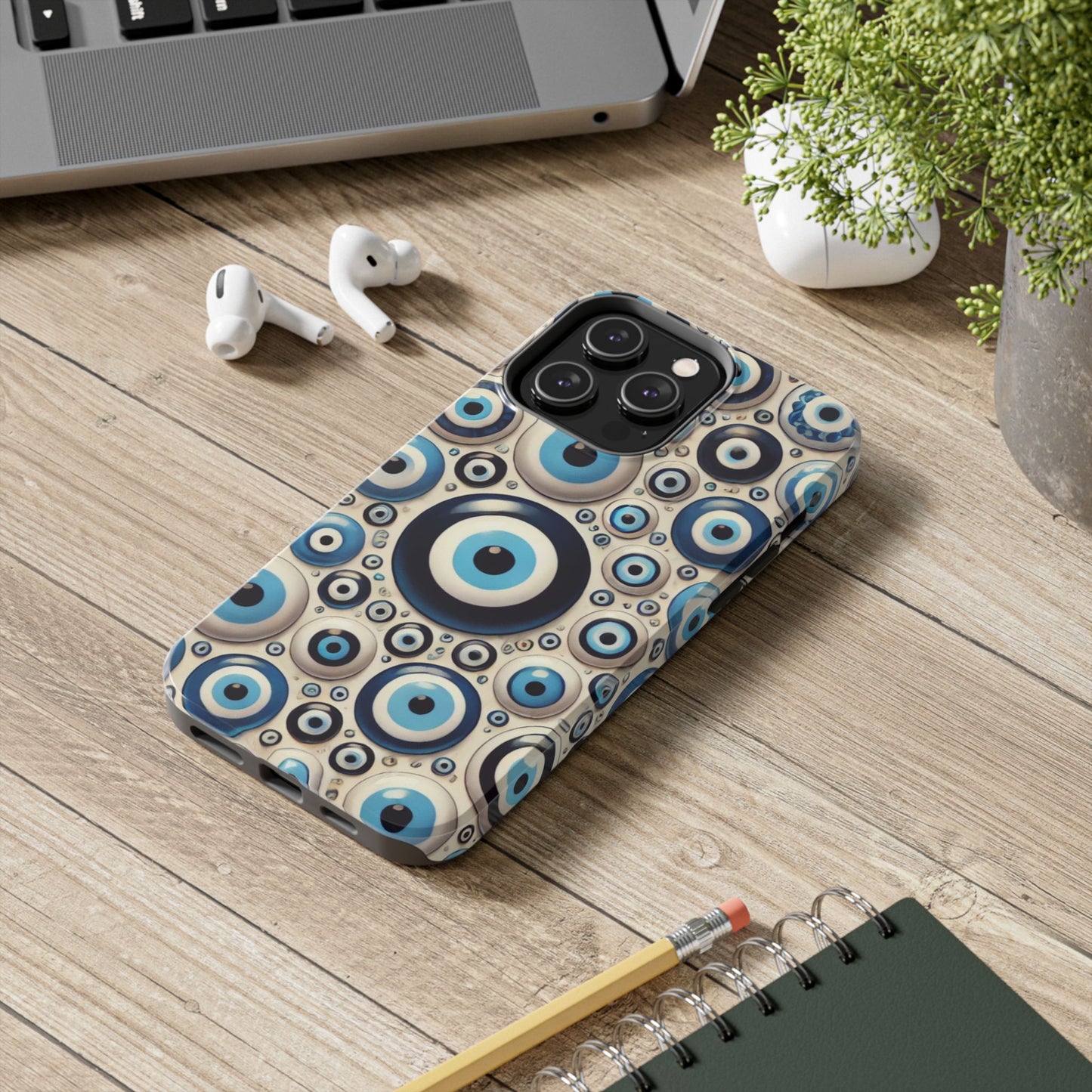 Evil Eye iPhone Case 🧿 | Protective and Stylish Design, Shockproof for iPhone 16 to 12 Pro Max 📱