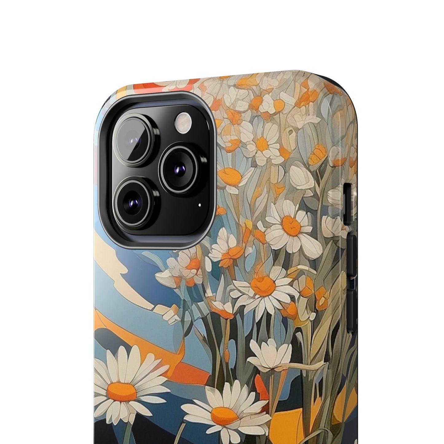 Floral Daisy iPhone Case 🌼 | Retro Botanical Design, Shockproof Protection for iPhone 16 to 12 Pro Max 📱