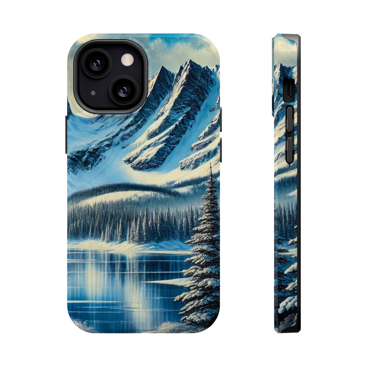 📱 Snowy Mountain Landscape Phone Case – MagSafe® Compatible 🌨️❄️