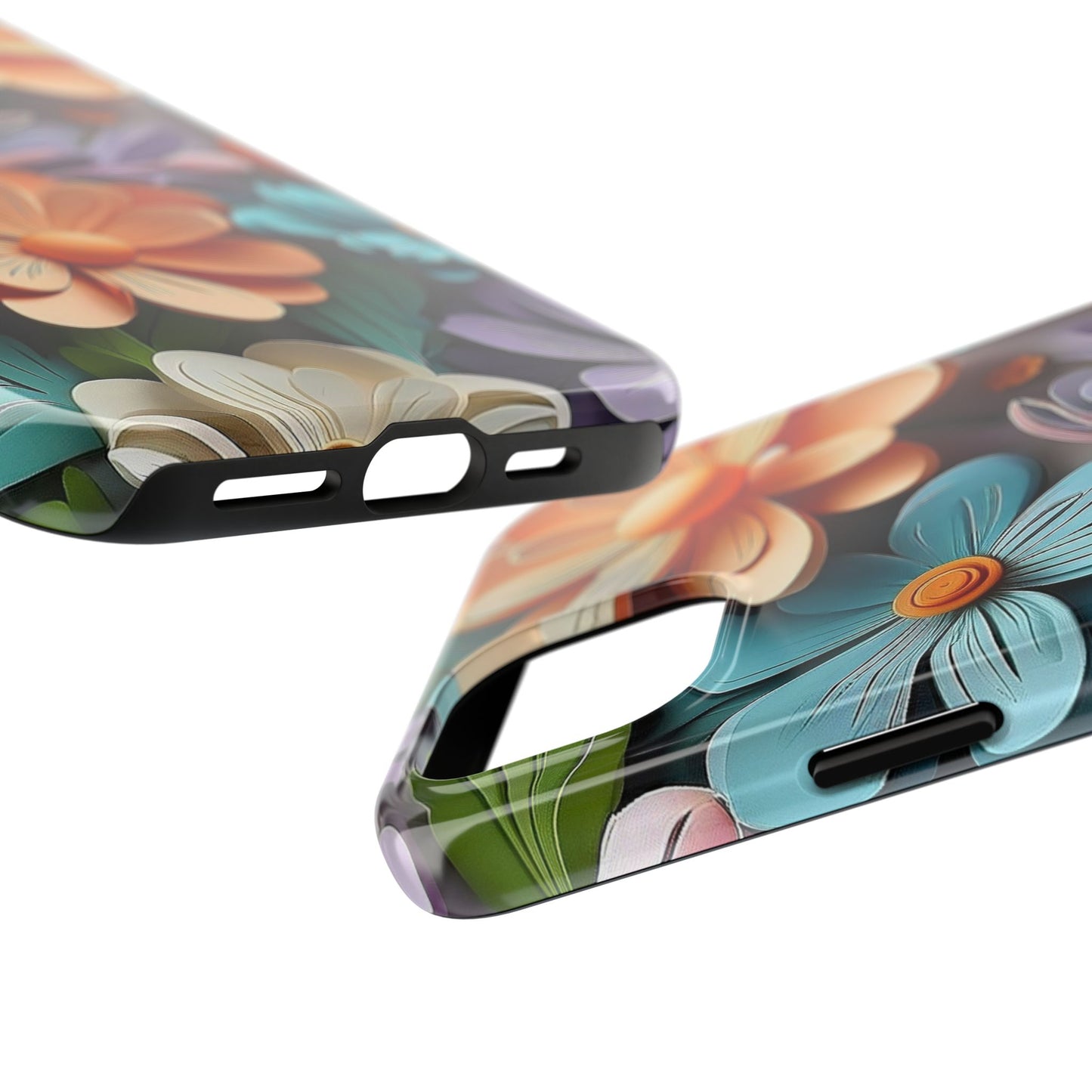 3D Floral iPhone Case 🌸 | Vibrant Layered Design, Shockproof Protection for iPhone 16 to 12 Pro Max