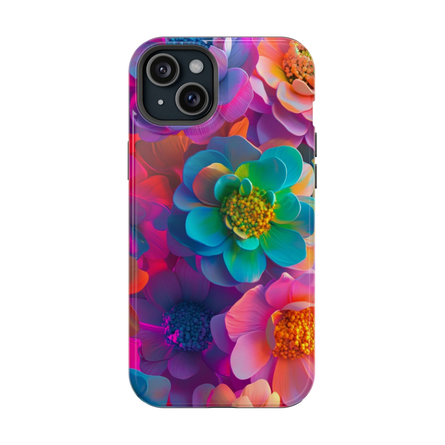 🌺 Vibrant Bloom Phone Case with 3D Neon Florals 🌺