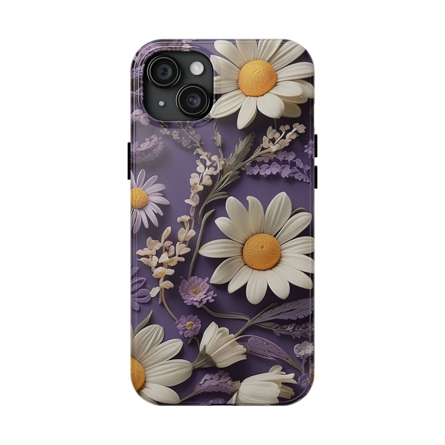 Lavender Daisy iPhone Case 🌼 | Elegant Floral Design, Shockproof Protection for iPhone 16 to 12 Pro Max 📱