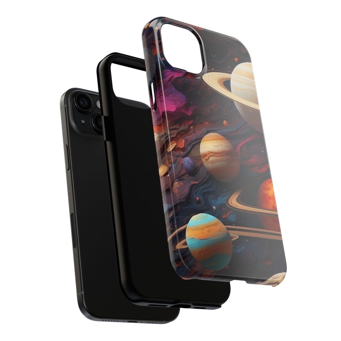 Galaxy Planet iPhone Case 🌌 | Cosmic Design, Shockproof Protection for iPhone 16 to 12 Pro Max