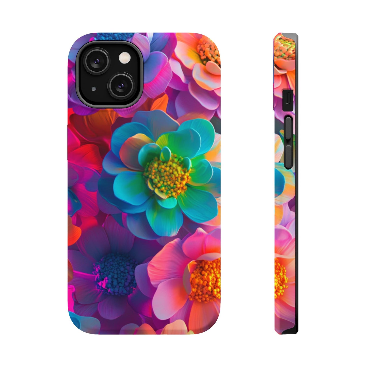 🌺 Vibrant Bloom Phone Case with 3D Neon Florals 🌺