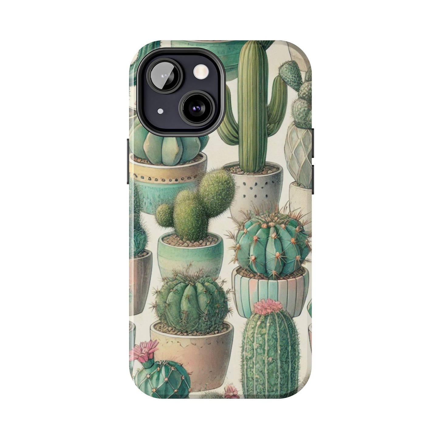 Cactus iPhone Case 🌵 Stylish Glossy Finish, Shockproof Protection for iPhone 16 to 12 Pro Max 📱