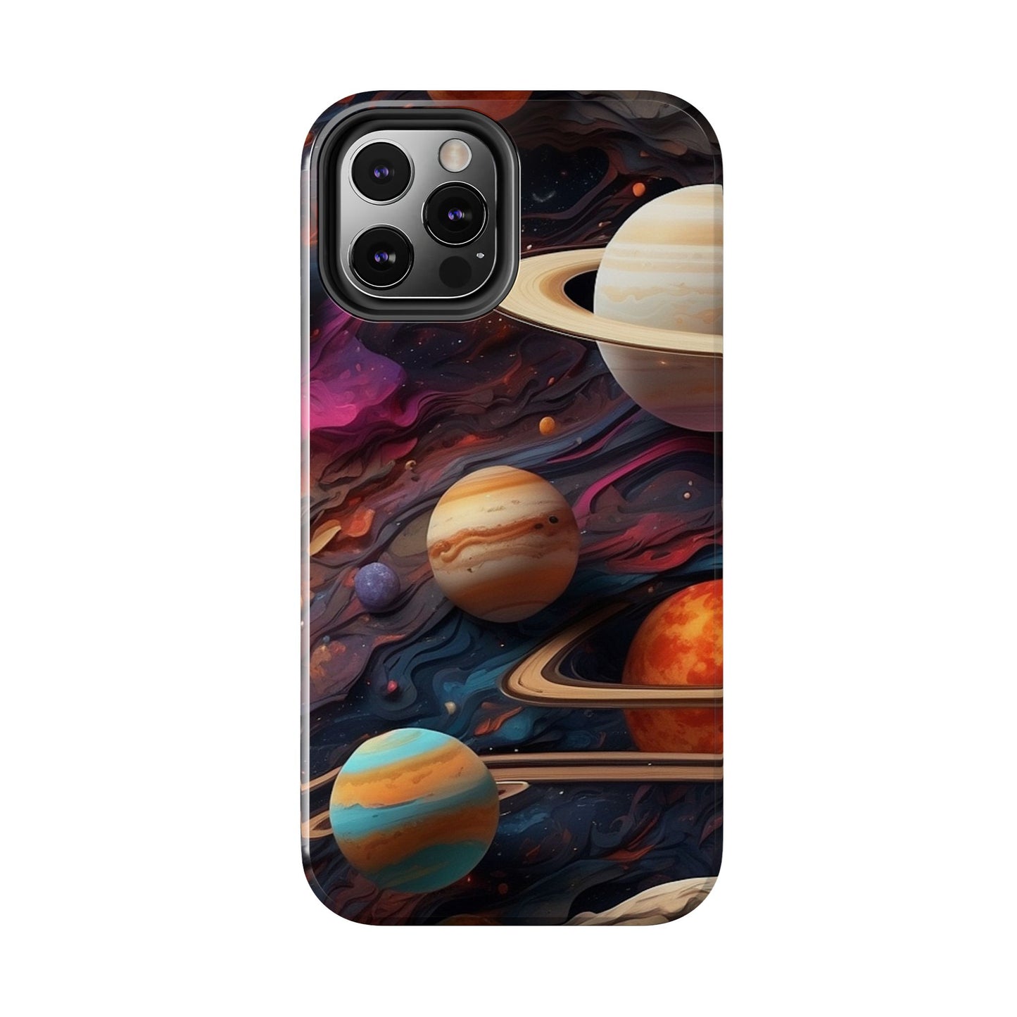 Galaxy Planet iPhone Case 🌌 | Cosmic Design, Shockproof Protection for iPhone 16 to 12 Pro Max