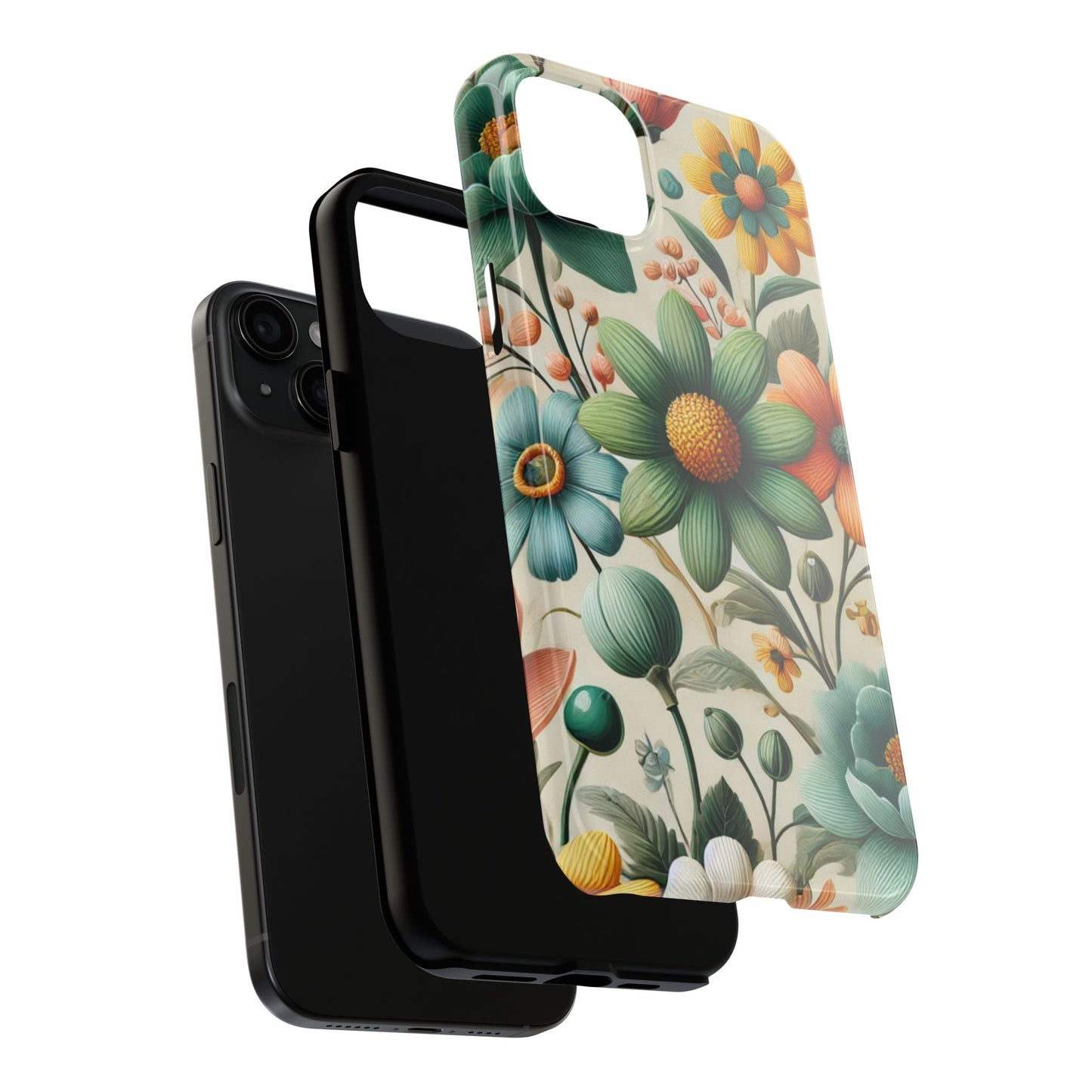 Floral iPhone Case 🌸 | Elegant Glossy Finish, Shockproof Protection for iPhone 16 to 12 Pro Max 📱